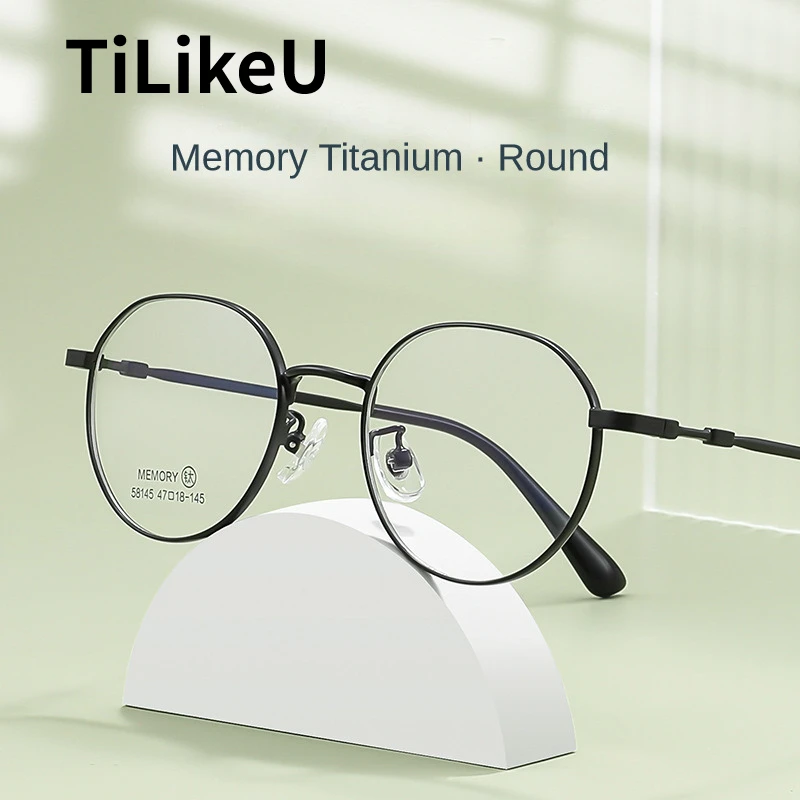 

Ultra Light Women Pure Titanium Eyeglasses Frames Fashion Round Glasses Retro Men Reading Myopia Eyewadr Frame Literary Style