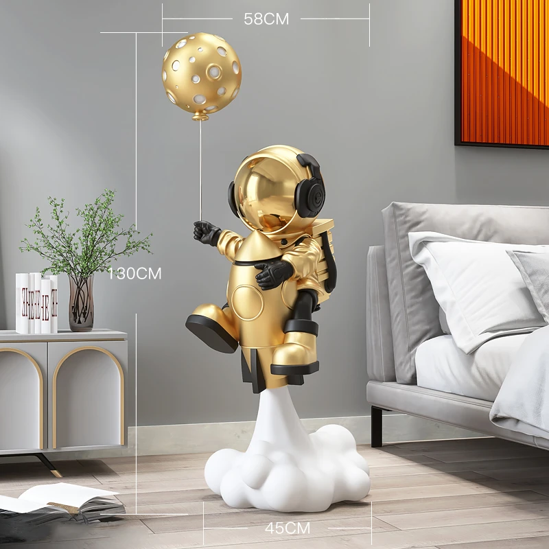 Balloon Astronaut Sculptures 95CM Large Floor Ornaments Home Decor Statue Living Room TV Cabinet Decoration Accessories Figurine Balloon Astronaut Sculptures 95CM Large Floor Ornaments Home Decor Statue Living Room TV Cabinet Decoration Accessories Figurine