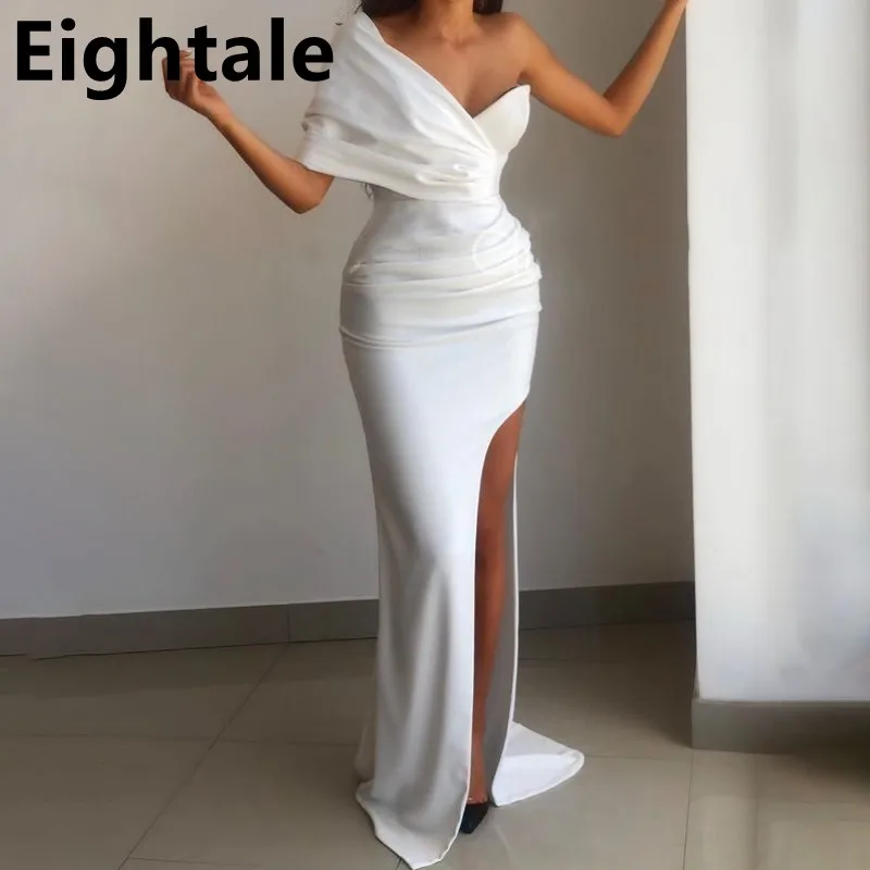Eightale 2023 White Mermaid Satin Evening Dress Pleated One Shoulder Floor Length Prom Dress Formal Party Gown Robe de soiree
Eightale 2023 White Mermaid Satin Evening Dress Pleated One Shoulder Floor Length Prom Dress Formal Party Gown Robe de soiree