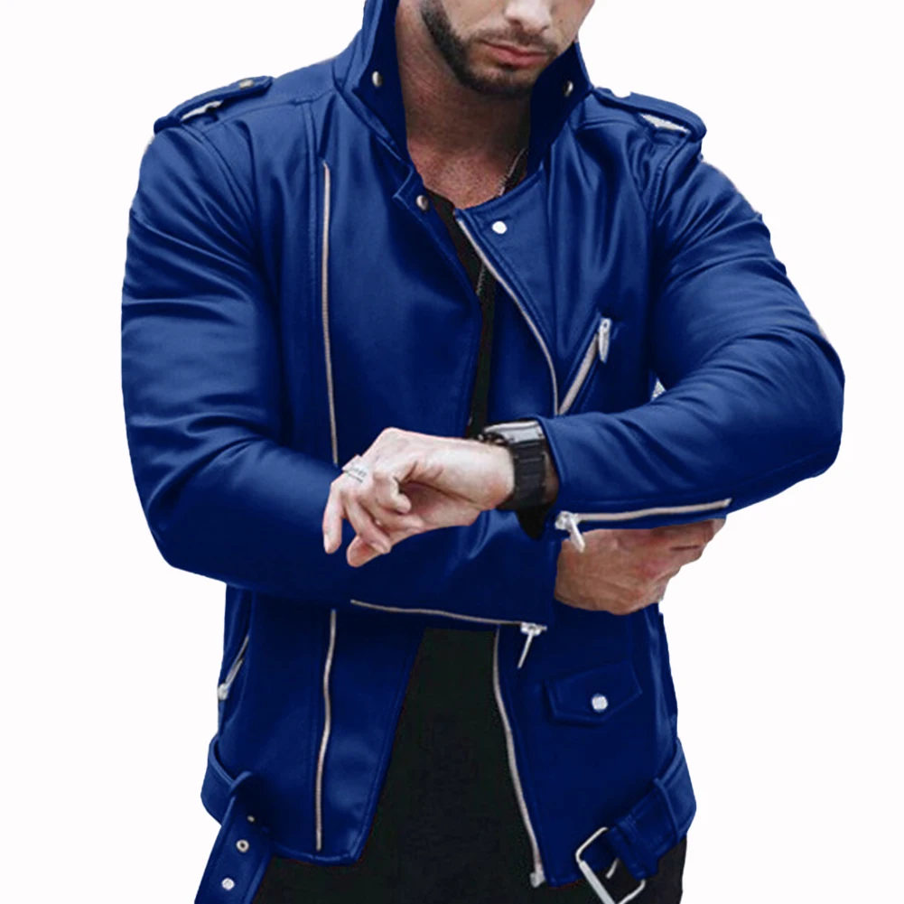 Retro Men's Leather Jacket Slim Fit Muscle Motorcycle Stand Collar Biker Coat Zip Up Outwear Top Coat Jackets Man
Retro Men's Leather Jacket Slim Fit Muscle Motorcycle Stand Collar Biker Coat Zip Up Outwear Top Coat Jackets Man