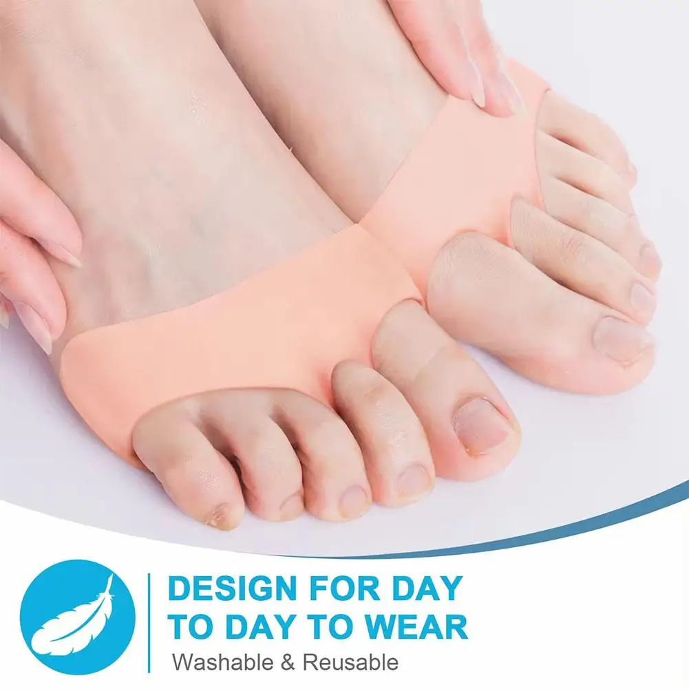 

1 Pair Silicone Toe Separator for Pain Relief, Metatarsal Pads, Orthotics Foot Massage Insoles, Forefoot Socks, Foot Care T J4L7