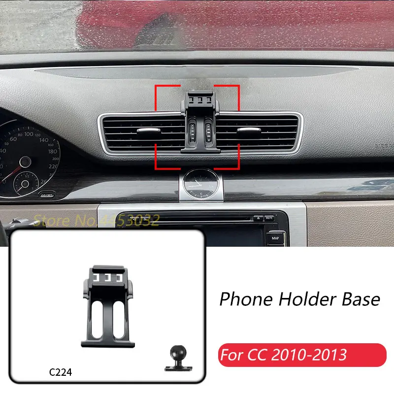 

Car Phone Holder Base Special Mounts For Volkswagen CC 2010-2013 Fixed Air Outlet Bracket Base Accessories With Ball Head 17mm