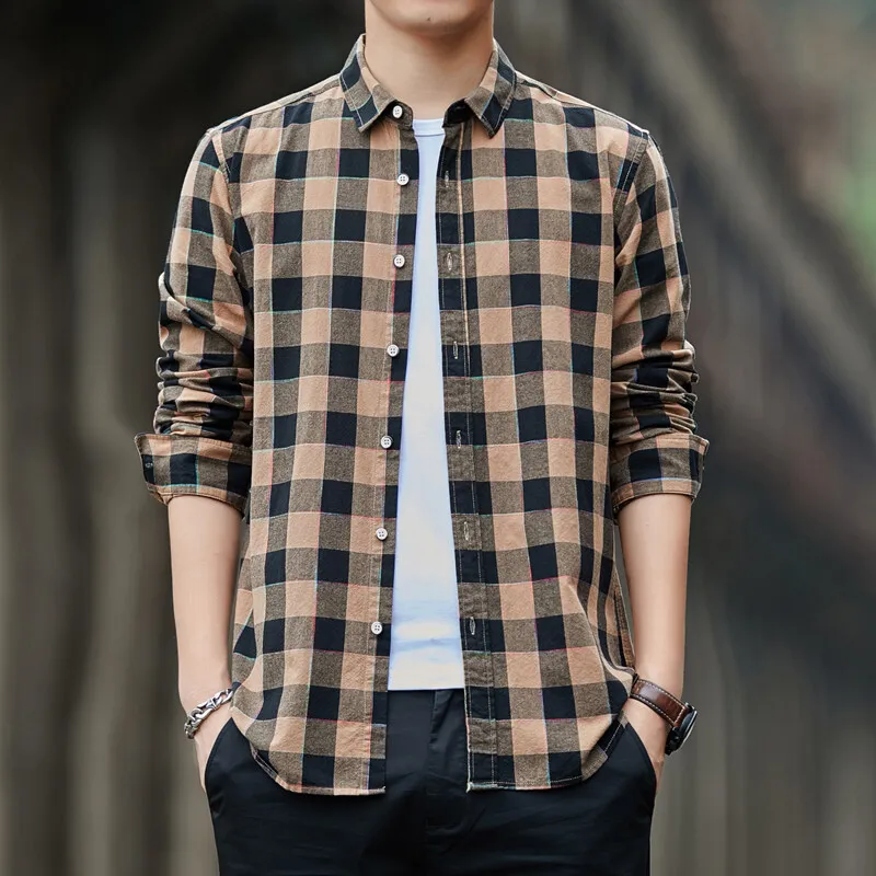Spring Autumn Men's Turn-down Collar Plaid Button Long Sleeve Cardigan Coats Shirt Fashion Casual Formal Office Lady Tops
Spring Autumn Men's Turn-down Collar Plaid Button Long Sleeve Cardigan Coats Shirt Fashion Casual Formal Office Lady Tops