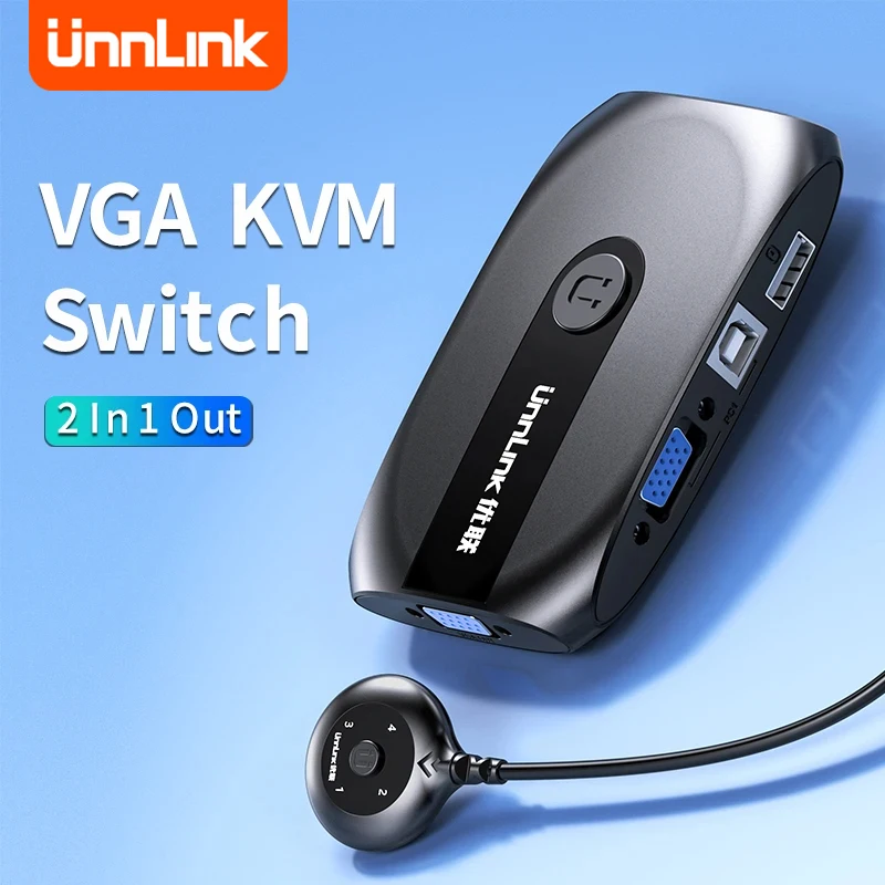 Квм-переключатель UNNLINK 1080P VGA, USB квм-переключатель, сплиттер с удлинителем для 2 ПК ноутбука, совместная печать мышей, клавиатуры, монитора
Квм-переключатель UNNLINK 1080P VGA, USB квм-переключатель, сплиттер с удлинителем для 2 ПК ноутбука, совместная печать мышей, клавиатуры, монитора