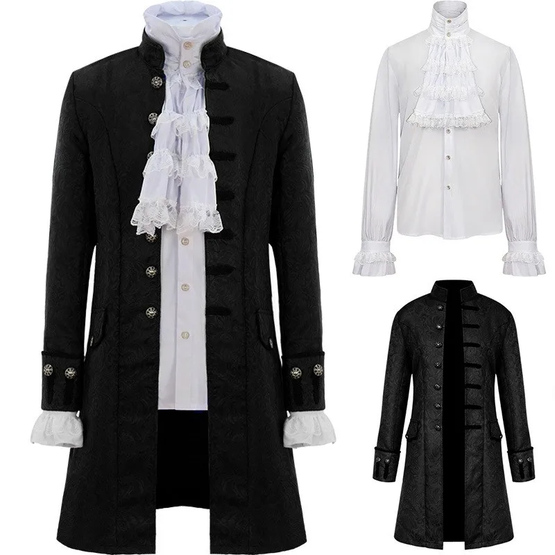 Hot Sell Spring Adult Man Victorian Medieval Steampunk Trench Coat Renaissance Jacket Halloween Prince Costume Performance cloth
Hot Sell Spring Adult Man Victorian Medieval Steampunk Trench Coat Renaissance Jacket Halloween Prince Costume Performance cloth
