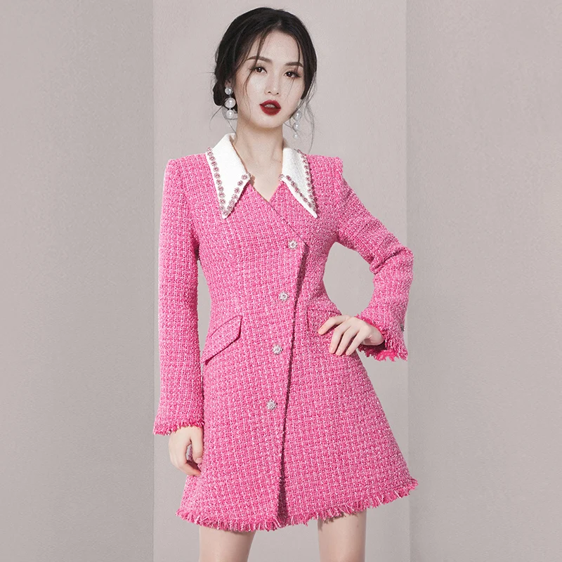 Winter New Design Sense Heavy Work Beaded Woolen Long Jacket Small Fragrant Women Coat Casaco Femmes Outwear
Winter New Design Sense Heavy Work Beaded Woolen Long Jacket Small Fragrant Women Coat Casaco Femmes Outwear
