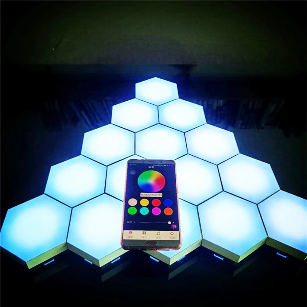APP Remote Control LED Night Light 5V RGB Hexagon Quantum Light Indoor Wall Light Computer Game Room Bedroom Bedside Decoration
APP Remote Control LED Night Light 5V RGB Hexagon Quantum Light Indoor Wall Light Computer Game Room Bedroom Bedside Decoration