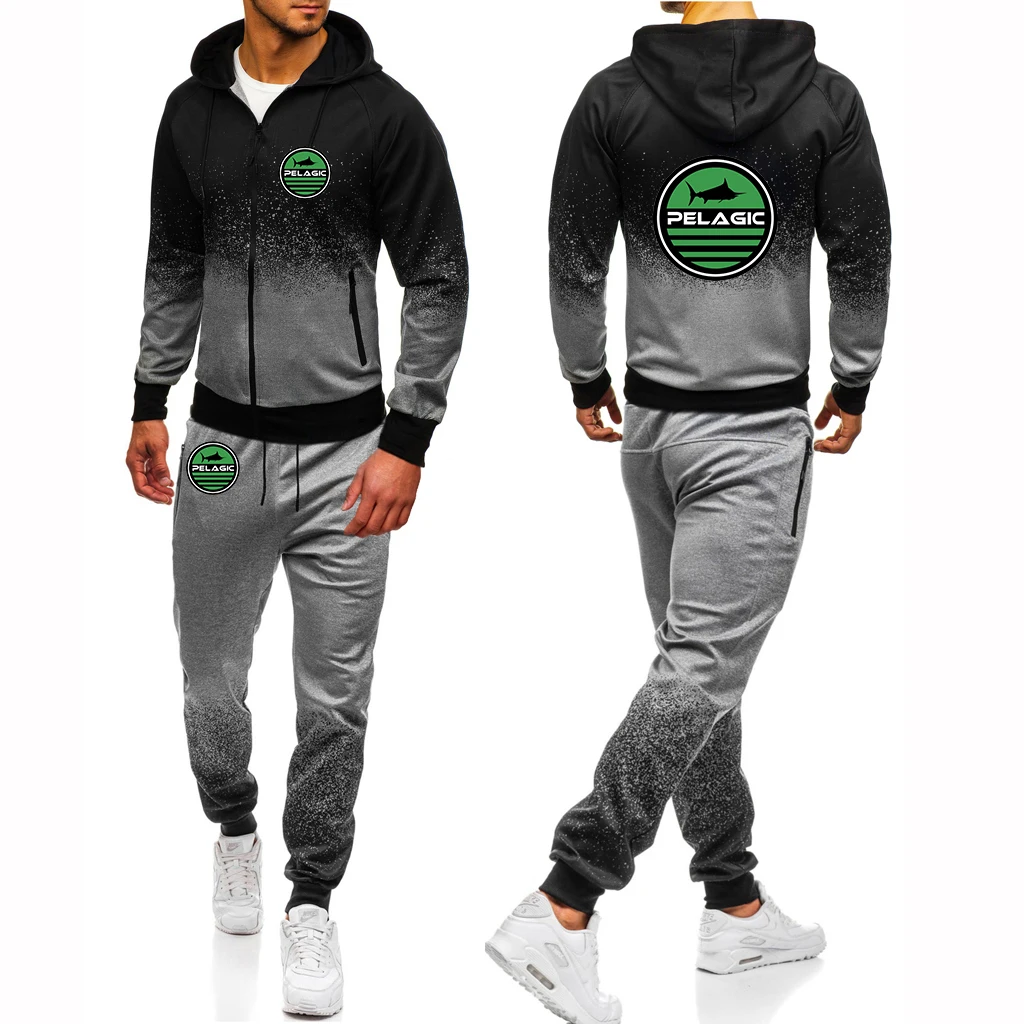 Pelagic Fishing Logo New Gradient Tracksuit Suit Spring Autumn Casual High Quality Cotton Men Zip Jacket Hoodie+Pants Man Suits
Pelagic Fishing Logo New Gradient Tracksuit Suit Spring Autumn Casual High Quality Cotton Men Zip Jacket Hoodie+Pants Man Suits