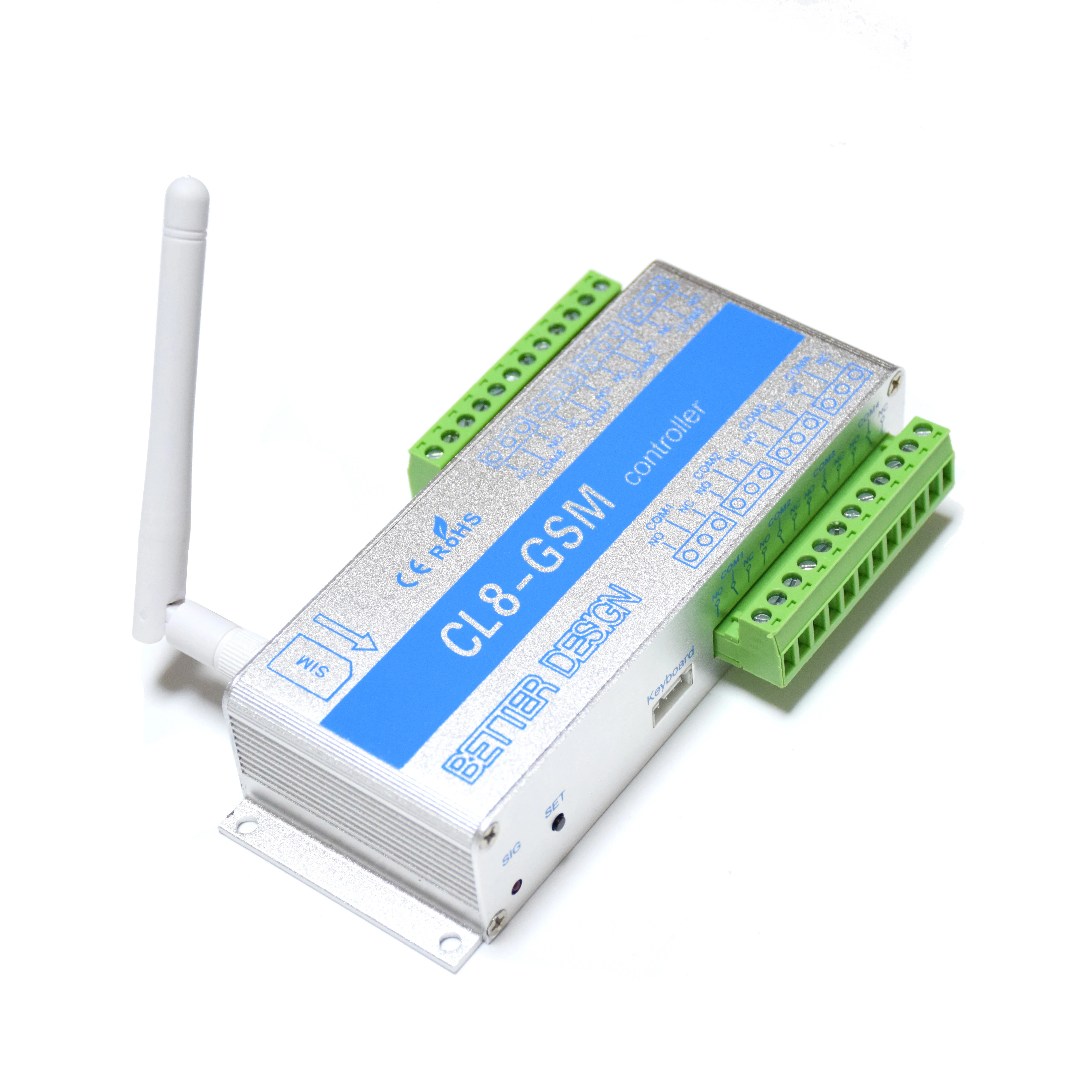 GSM Fernbedienung AUF/OFF Schalter CL8-GSM 8 Kanal Relais Ausgang Unterstützung Temperatur Feuchte Überwachung
GSM Fernbedienung AUF/OFF Schalter CL8-GSM 8 Kanal Relais Ausgang Unterstützung Temperatur Feuchte Überwachung