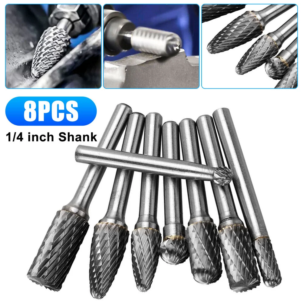8pcs Tungsten Carbide Rotary Files Set With 2 Ball Rotary Files 2 Cylindrical Burrs 2 Torch Rotary File Rig Accessories
8pcs Tungsten Carbide Rotary Files Set With 2 Ball Rotary Files 2 Cylindrical Burrs 2 Torch Rotary File Rig Accessories