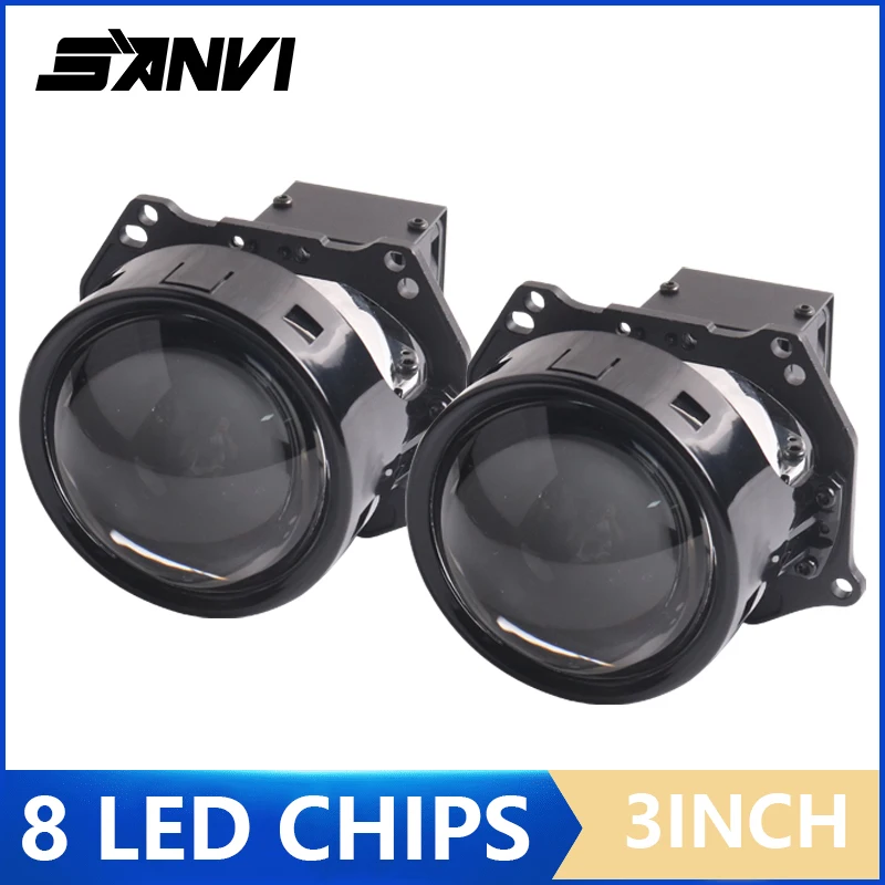 

SANVI 3 Inch Bi LED Projector Lens for H1 H4 H7 9005 9006 Headlight Hella 3R G5 Lenses 5500K Auto Lamp Led Lights Retrofit Kits