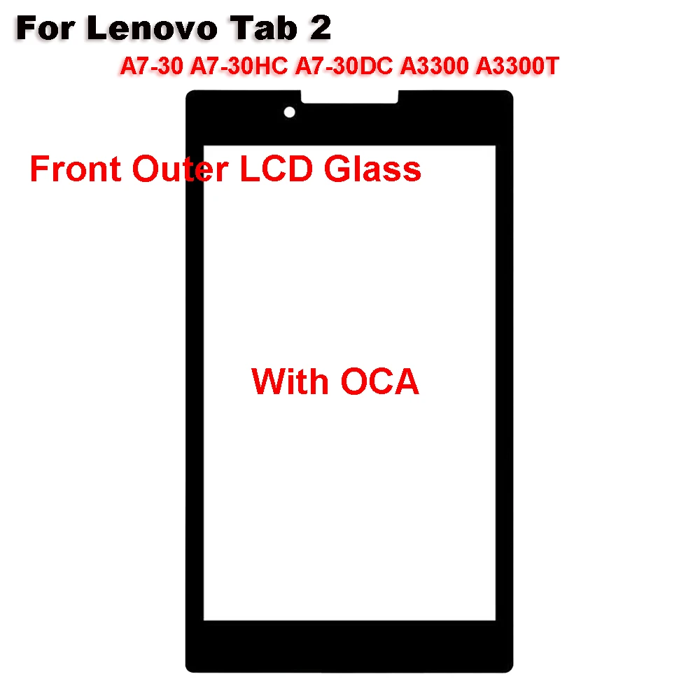 

7,0 дюйма для планшета Lenovo Tab 2, внешняя передняя стеклянная линза для планшетов с сенсорным экраном диагональю дюйма и подсветкой ОСА