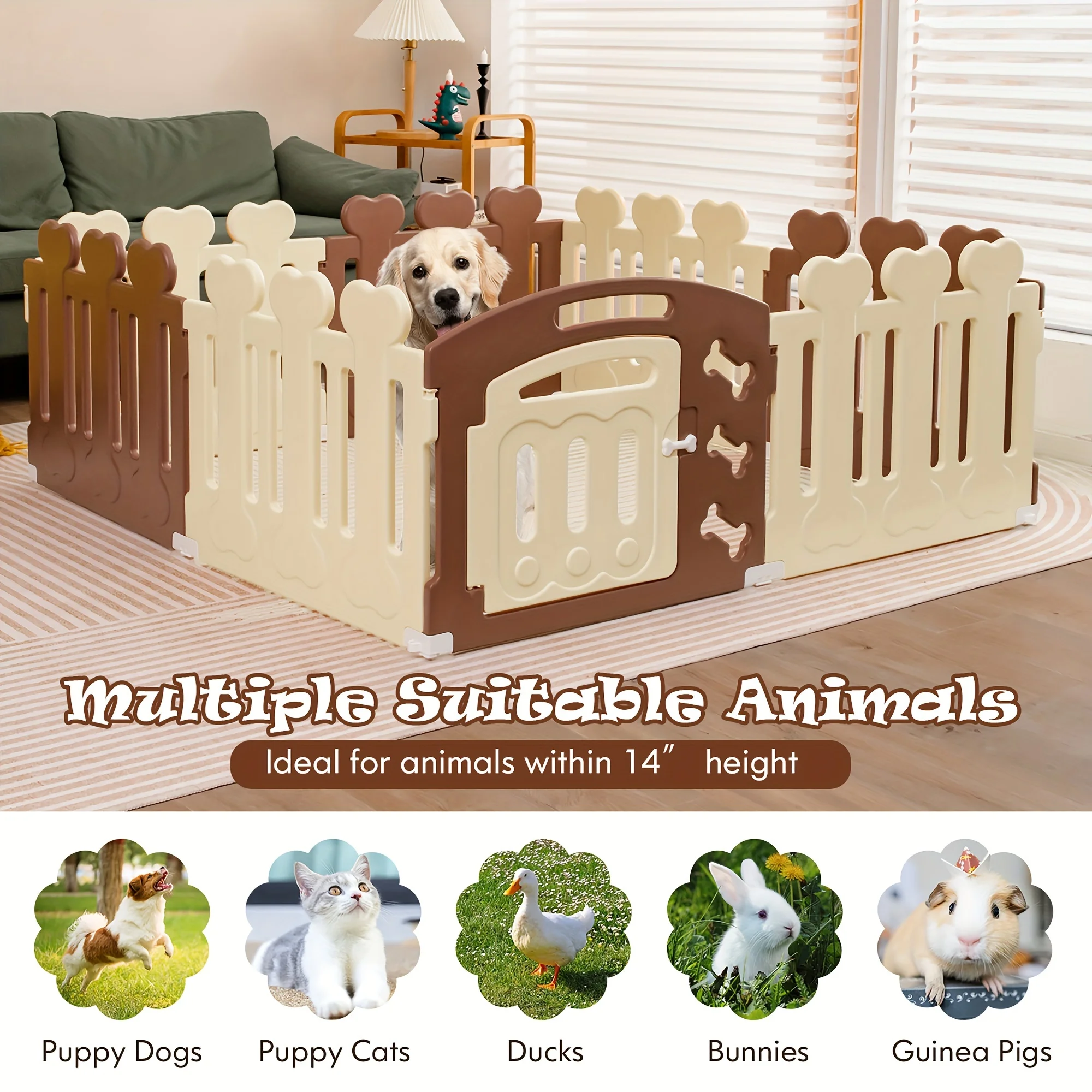 24 H 8-Panel Pet Playpen w/ Door Indoor Outdoor Exercise Puppy Fence Dog net divider for car Hamster accessories Cat playpen Dog
24 H 8-Panel Pet Playpen w/ Door Indoor Outdoor Exercise Puppy Fence Dog net divider for car Hamster accessories Cat playpen Dog