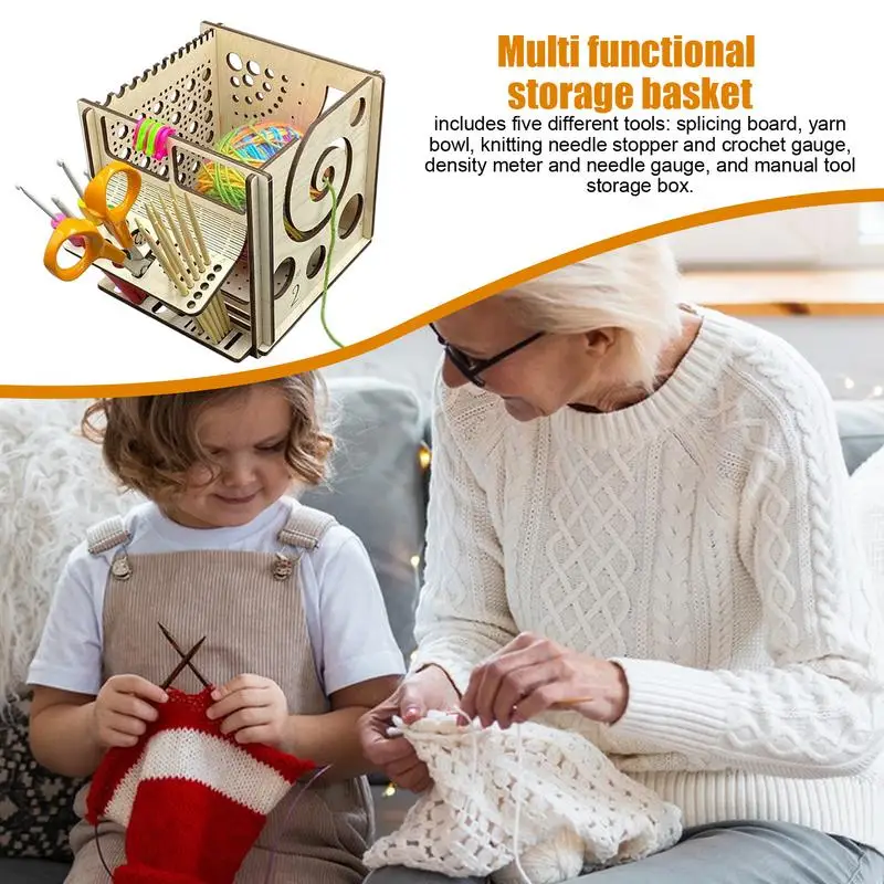 

Yarn Bowl Wooden Yarn Dispenser For Crocheting Knitting Bowl Non Slip Crochet Basket Organizer Durable Home Supplies products