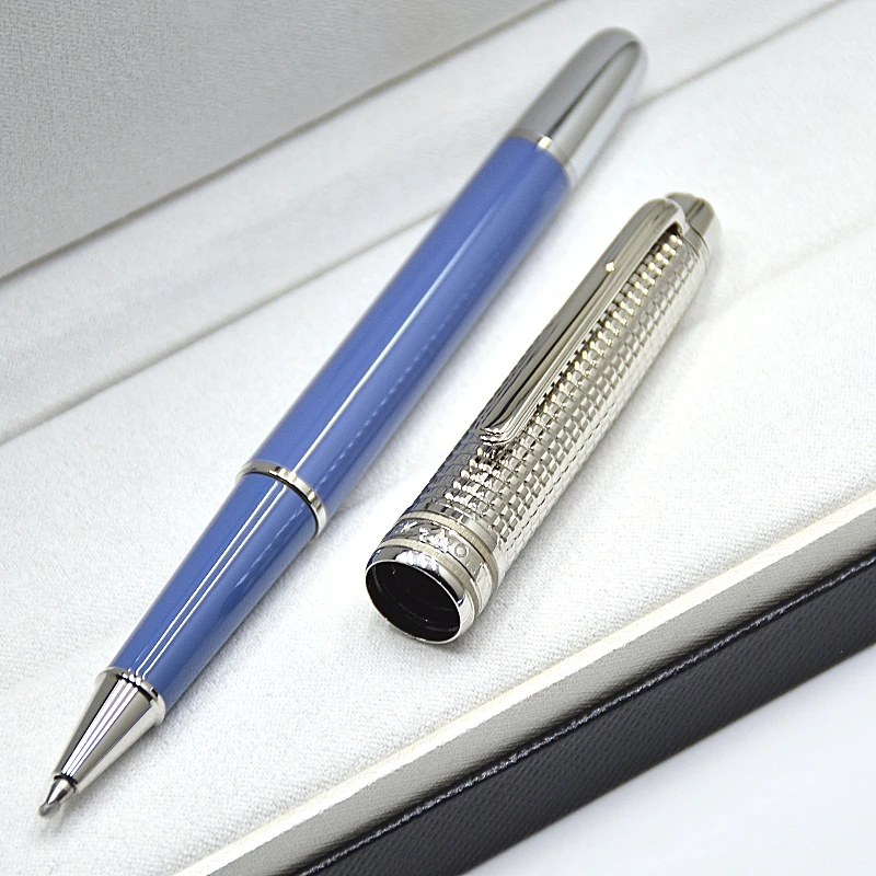 

New Arrive MB Glacier Series 163 Blue Resin Rollerball Pen Ballpoint Pen Office School Writing Fountain Pens With Serial Number