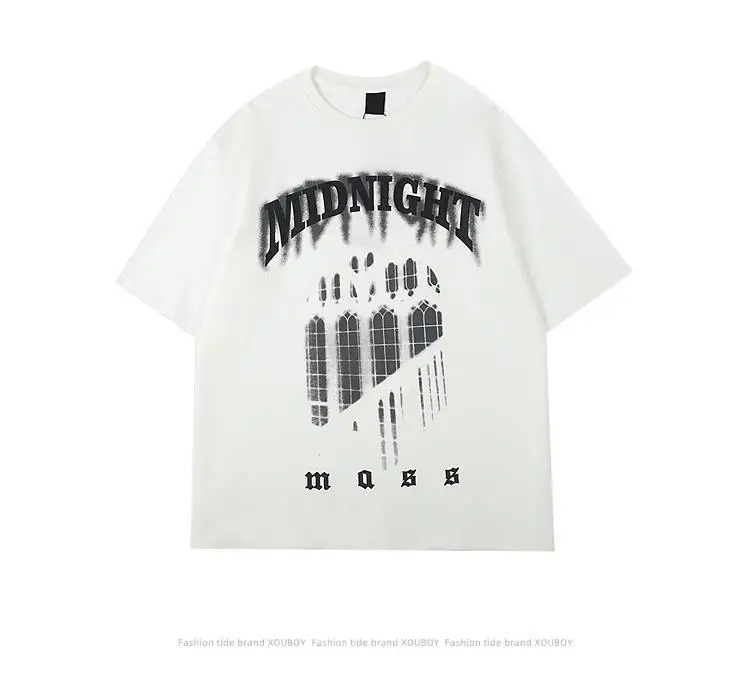 American Simplicity retro Gothic printed graphic T shirt summer street y2k men and women loose hip hop sports oversize T shirt
American Simplicity retro Gothic printed graphic T shirt summer street y2k men and women loose hip hop sports oversize T shirt