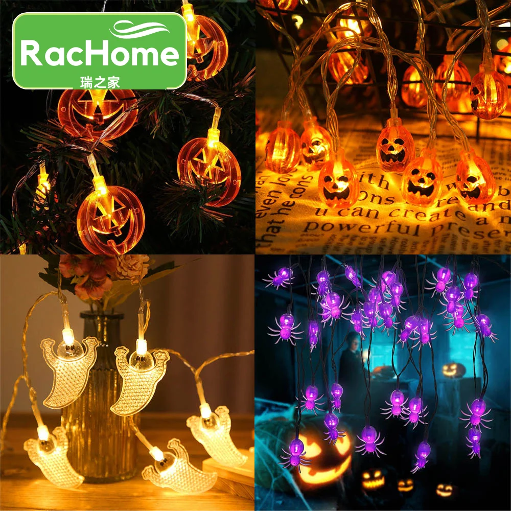 

2/3/5/6M 10/20/40LED USB/Battery Powered Halloween Pumpkin ghost String Lights party DIY decor spider Lights Outdoor Home Decor