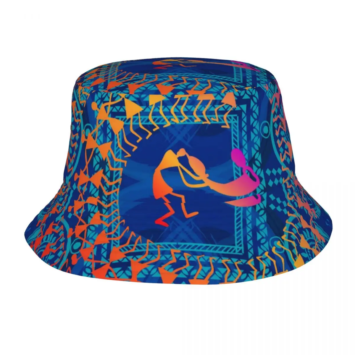 

2023 Men Women Summer Traditional Ancient Tribal Art India Bucket Hat Bob Fisherman hat Outdoor Travel Sun Visor Fashion Panama