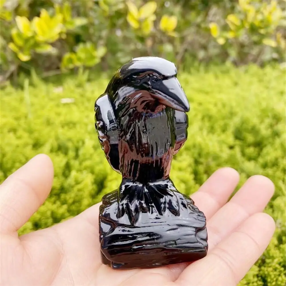 Natural Black Obsidian Crow Carving Healing Sculpture Home Decoration Accessories Room Decor Gift 1pcs
Natural Black Obsidian Crow Carving Healing Sculpture Home Decoration Accessories Room Decor Gift 1pcs