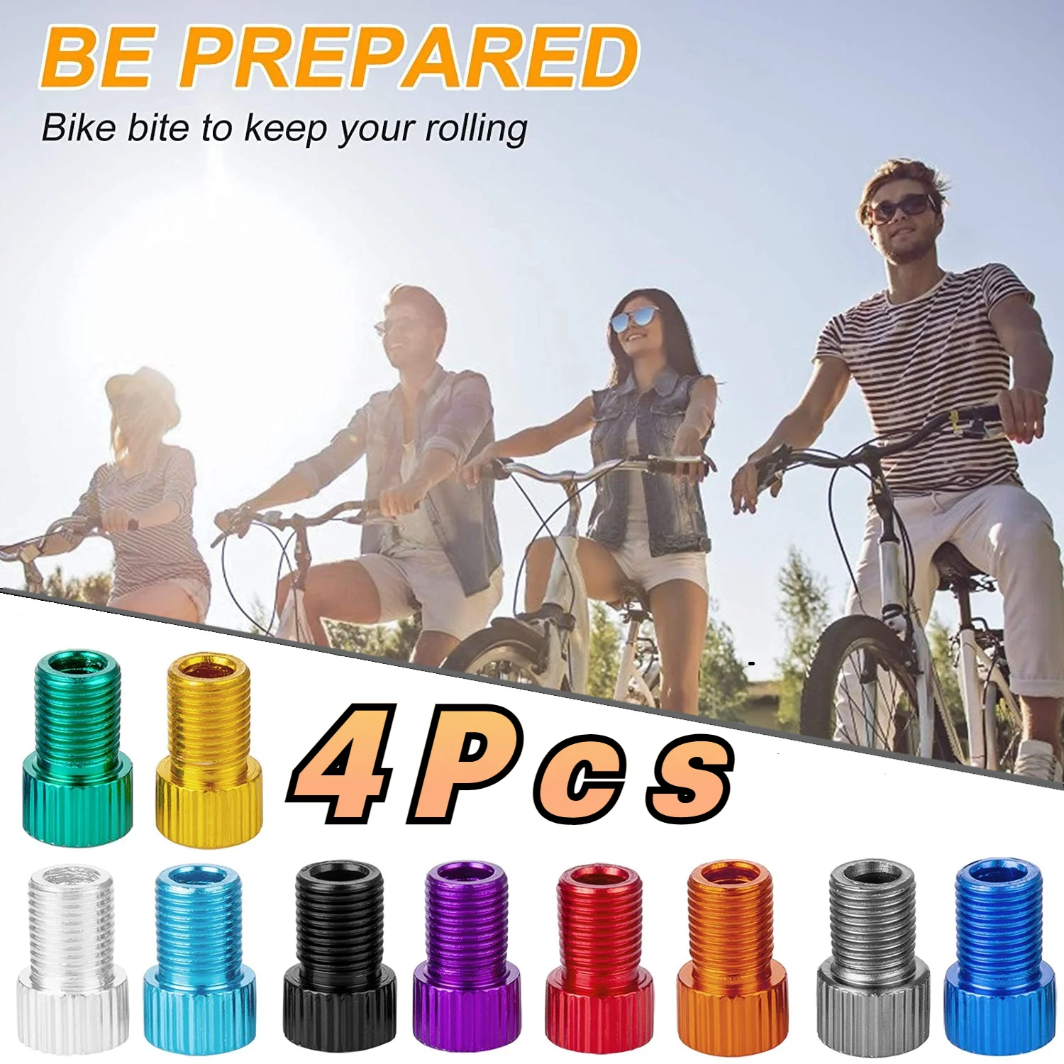 4Pcs/Set Aluminum Alloy Valve Converter Bicycle Bike Valve Adapter Bicycle Tube Pump Air Compressor Tools
4Pcs/Set Aluminum Alloy Valve Converter Bicycle Bike Valve Adapter Bicycle Tube Pump Air Compressor Tools