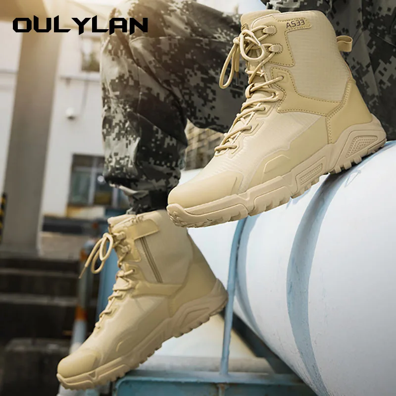 

Outdoor Shoes Hiking Combat Boots Large Size Men Climbing Camping Military Tactical Boots Men's Field Desert Jungle Training