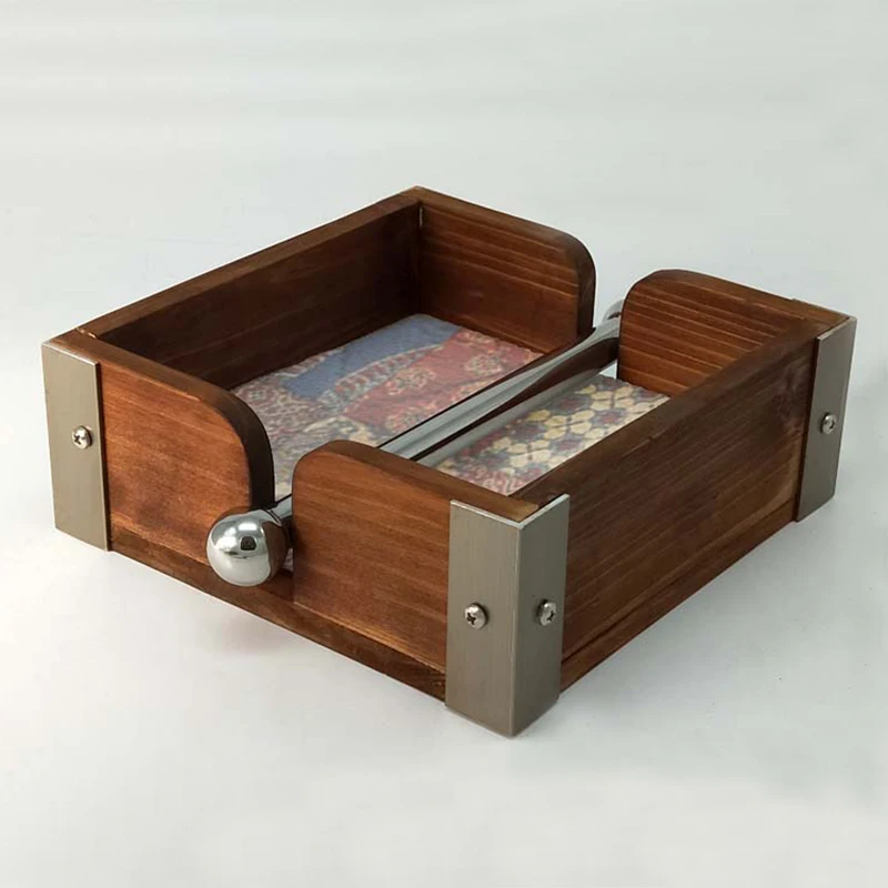 Square Iron Dark Brown Wooden Napkin Holder With Weighted Silver Metal Movable Center Bar Farmhouse TabletopTissue Paper Storage
Square Iron Dark Brown Wooden Napkin Holder With Weighted Silver Metal Movable Center Bar Farmhouse TabletopTissue Paper Storage