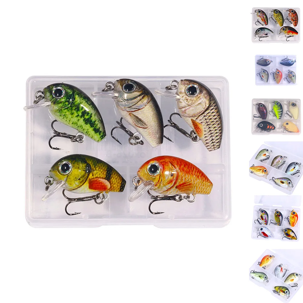 

5PCS Fishing Lure Micro Crankbait Pocket Mini Lure Fishing Tackle Kits Slow Sinking Durable Vib Set For Fishing Lovers Children