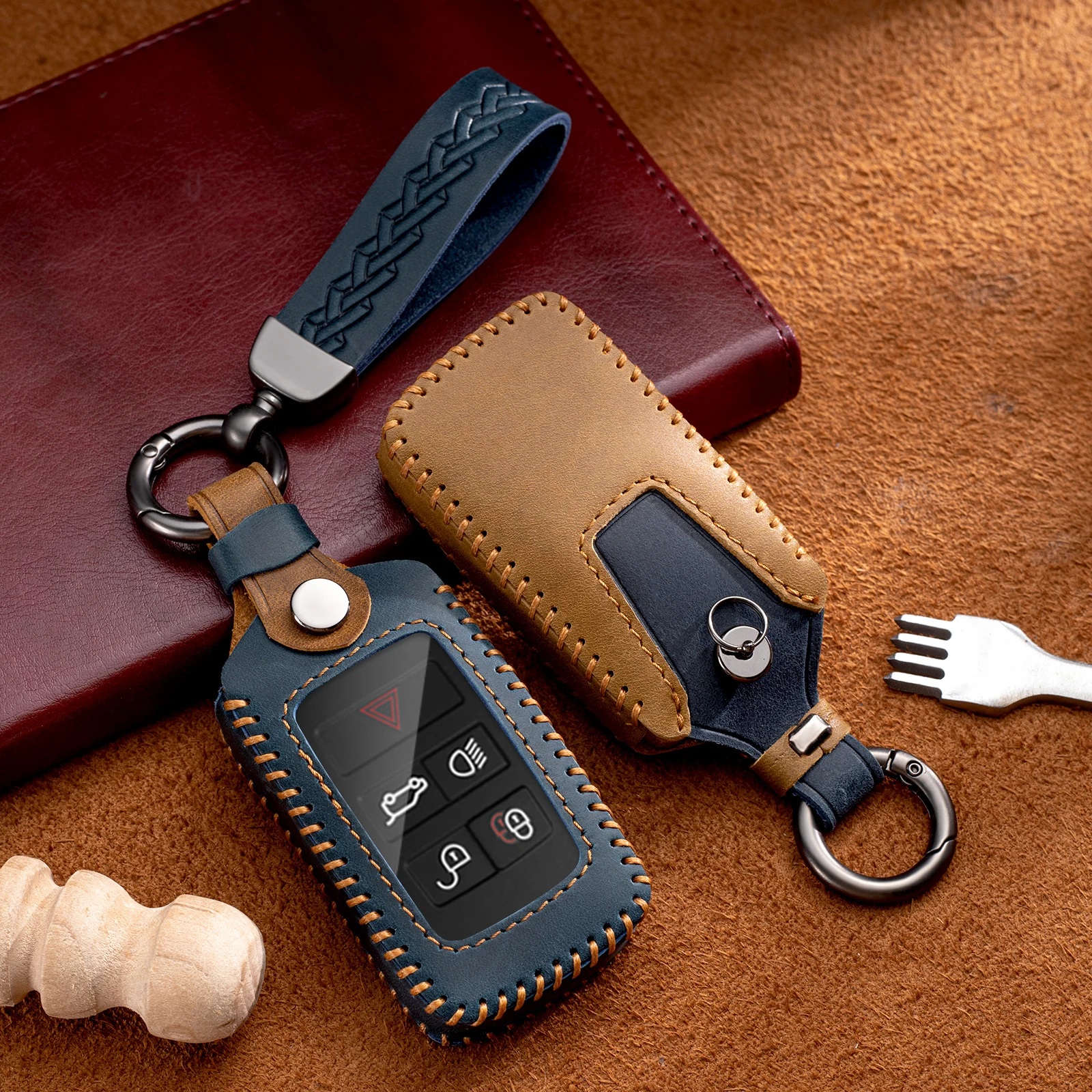 Crazy Horse Leather Car Key Cover for Land Rover Range Rover Sport Evoque Freelander Velar Discovery 4 5 Jaguar XE E-PACE 2019
Crazy Horse Leather Car Key Cover for Land Rover Range Rover Sport Evoque Freelander Velar Discovery 4 5 Jaguar XE E-PACE 2019