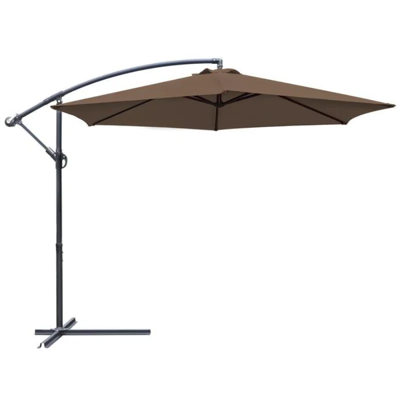 

Vineego 10 FT Offset Cantilever Umbrellas with Tilt Adjutable Hanging Outdoor Market Patio Umbrella,Beige