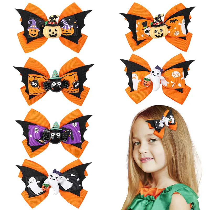 Novelty Handmade Halloween Hair Bows Clip Kids Pumpkin Bat Boutique Clip Headdress Baby Hair Pins Festival Gifts
Novelty Handmade Halloween Hair Bows Clip Kids Pumpkin Bat Boutique Clip Headdress Baby Hair Pins Festival Gifts