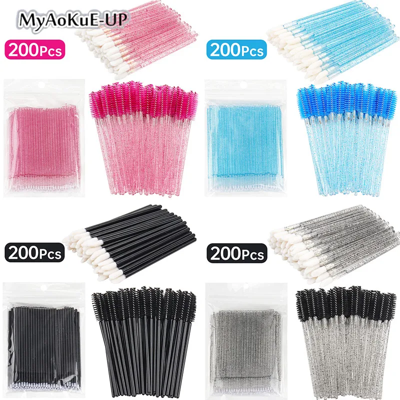 

200pcs Eyelash Extension Supplies Set Lash Micro Brush Cotton Swab Disposable Lipstick Mascara Wands Applicator Makeup Tool