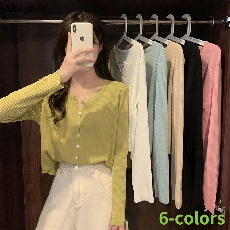 Cardigan Women Retro Daily Design Simple Solid Loose Popular All-match Korean Style Кардиган Женский Casual Spring Knitting Chic 
Cardigan Women Retro Daily Design Simple Solid Loose Popular All-match Korean Style Кардиган Женский Casual Spring Knitting Chic