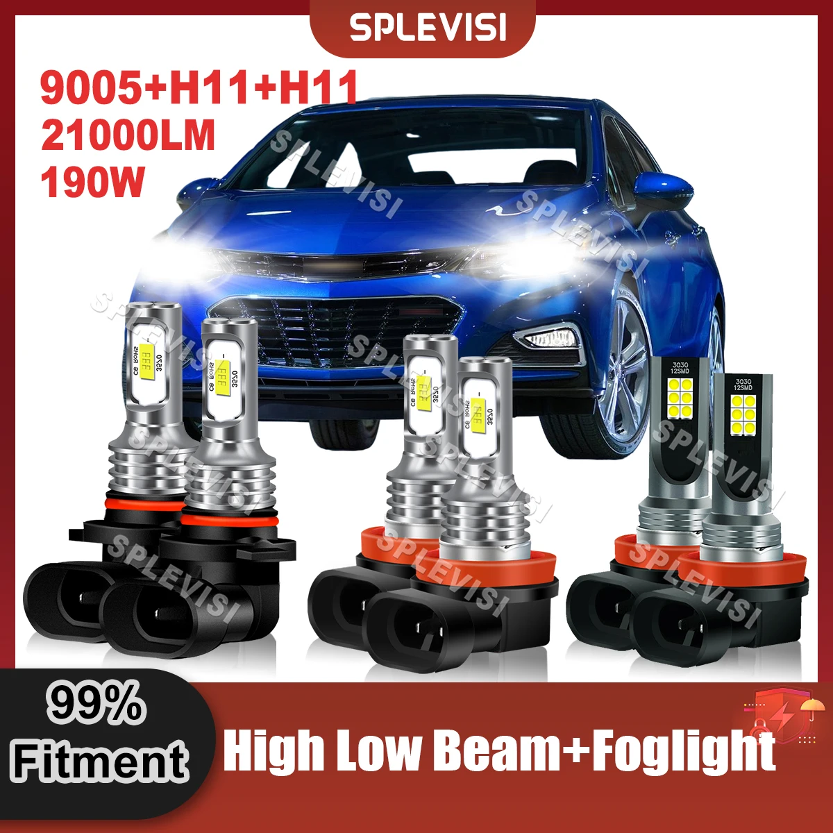 Automobile LED Headlight Bulbs For Chevrolet Cruze 2016 2017 2018 2019 High Low Beam 9005/HB3 H11 Foglight H11 Combo Kit
Automobile LED Headlight Bulbs For Chevrolet Cruze 2016 2017 2018 2019 High Low Beam 9005/HB3 H11 Foglight H11 Combo Kit
