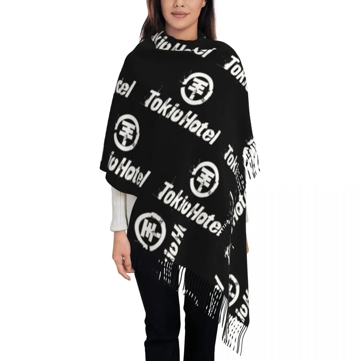 Womens Tassel Scarf Tokio-Hotel-Logo Large Winter Fall Shawl and Wrap Daily Wear Cashmere Scarf
Womens Tassel Scarf Tokio-Hotel-Logo Large Winter Fall Shawl and Wrap Daily Wear Cashmere Scarf