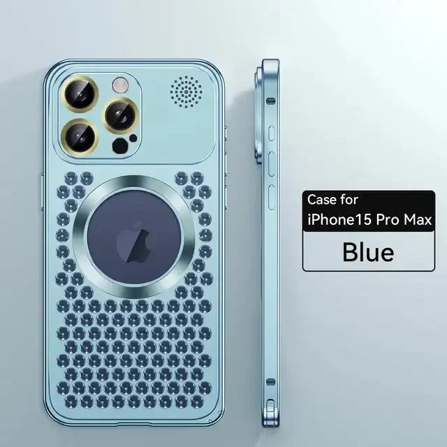 

Магнитный металлический чехол Magsafe для телефона с рассеиванием тепла для iPhone 14 15 13 12 Pro Max 15 14 Pro Plus, Алюминиевый противоударный чехол