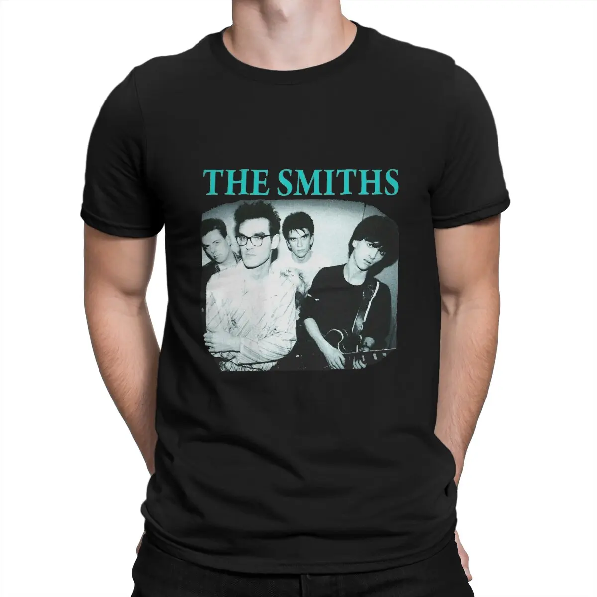 

Мужская футболка в британском стиле 1950-х годов с рок-группой The Smiths, удивительные футболки с рукавом и круглым вырезом, футболки из чистого хлопка