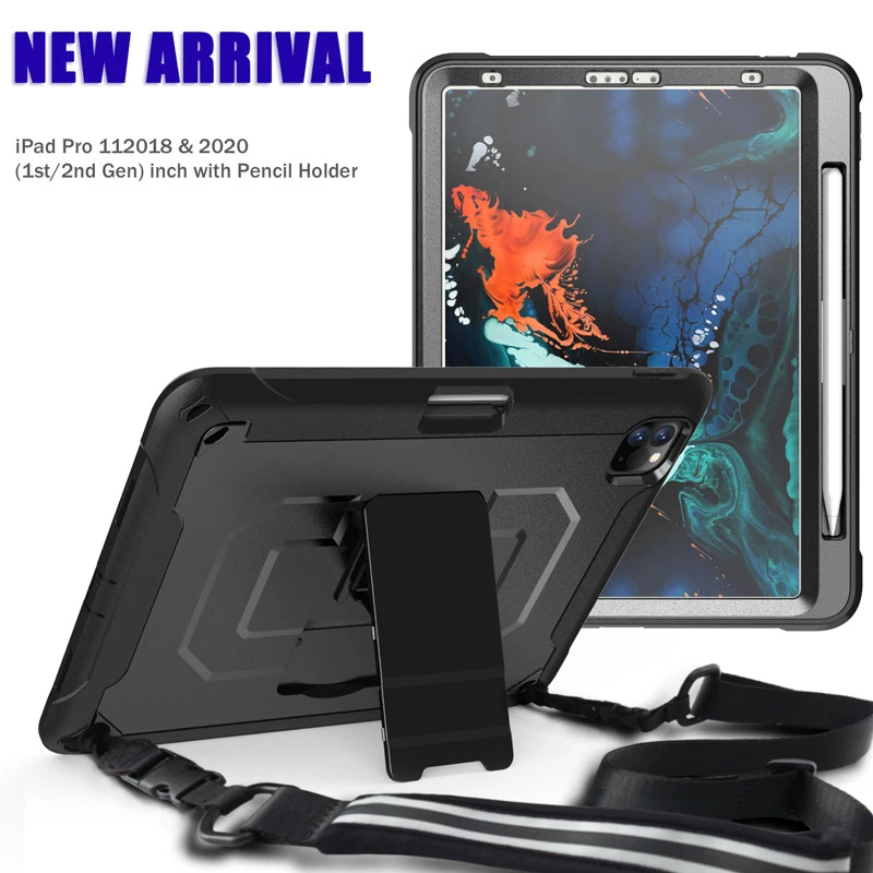 For iPad Pro 11 Inch 2020 Case Ultra Thin Hybrid TPU PC Tablet Case Shockproof Protective Skin Shell Pen Holder Shoulder Strap
For iPad Pro 11 Inch 2020 Case Ultra Thin Hybrid TPU PC Tablet Case Shockproof Protective Skin Shell Pen Holder Shoulder Strap