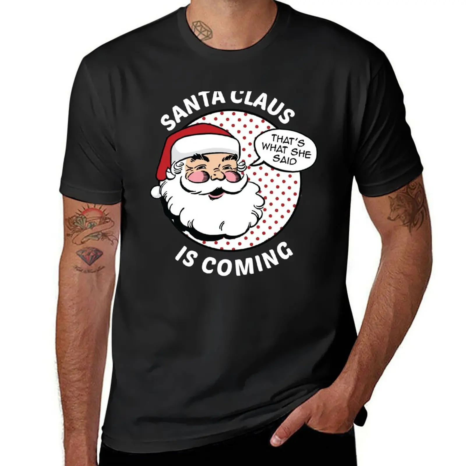 

Santa Claus Is Coming T-Shirt Aesthetic clothing graphics blanks mens t shirts casual stylish