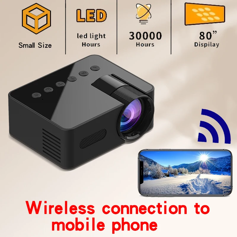 

YT100 high-definition wireless mobile phone projector, charging treasure power supply, for home viewing and outdoor camping
