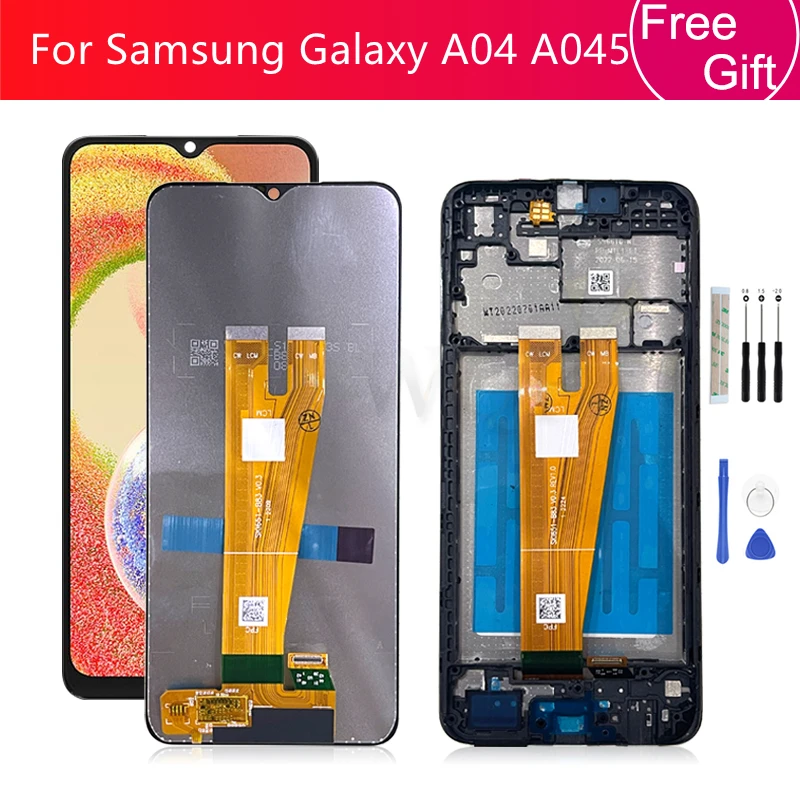 ЖК-дисплей с сенсорным экраном и дигитайзером в сборе с рамкой для Samsung Galaxy A04, замена экрана Samsung A045, ремонт
ЖК-дисплей с сенсорным экраном и дигитайзером в сборе с рамкой для Samsung Galaxy A04, замена экрана Samsung A045, ремонт