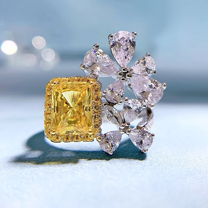 Spring Qiaoer Luxury 100% 925 Sterling Silver Crushed Ice Cut 6*8MM Citrine High Carbon Diamonds Gemstone Fine Jewelry Ring
Spring Qiaoer Luxury 100% 925 Sterling Silver Crushed Ice Cut 6*8MM Citrine High Carbon Diamonds Gemstone Fine Jewelry Ring