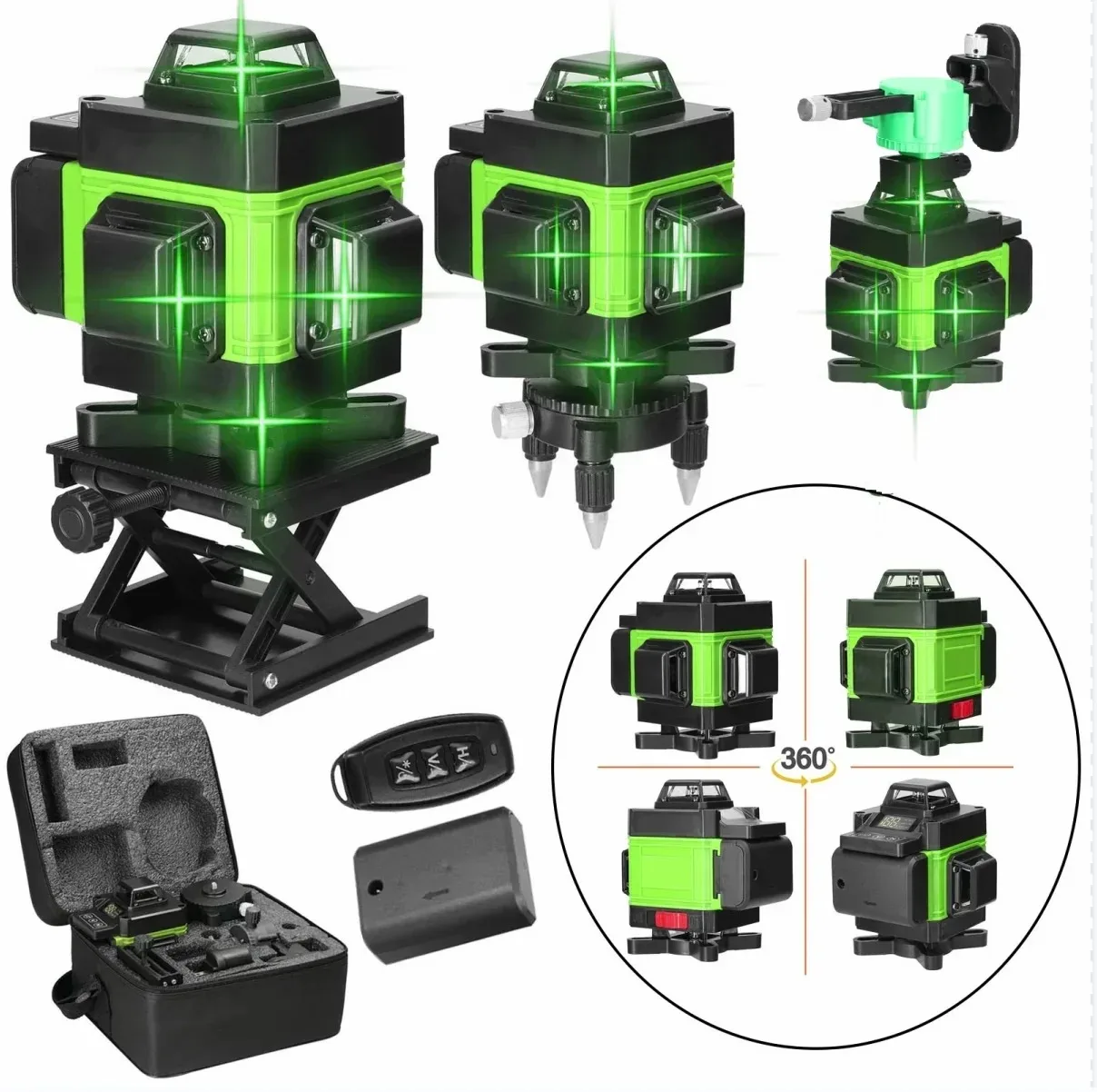4D 16/12/8 Lines Laser Level 3° Self-leveling USB Rechargeable 3000mAh Lithium Battery Leveling Tool with Horizontal Tilt Lines
4D 16/12/8 Lines Laser Level 3° Self-leveling USB Rechargeable 3000mAh Lithium Battery Leveling Tool with Horizontal Tilt Lines