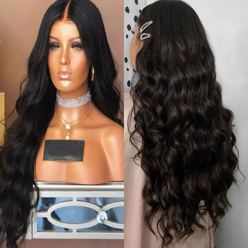 Bombshell Black Deep Body Wave Glueless Wig Synthetic 13X4 Lace Front Wigs High Quality Heat Resistant Fiber Hair For Women Wear
Bombshell Black Deep Body Wave Glueless Wig Synthetic 13X4 Lace Front Wigs High Quality Heat Resistant Fiber Hair For Women Wear