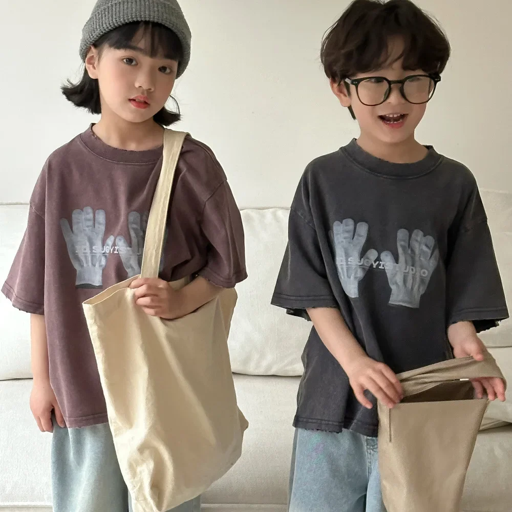 Children Clothing Kids T-shirt 2024 Summer Korean Style Letter-printed Short-sleeve Loose Casual Simple Solid Color Top T Shirt
Children Clothing Kids T-shirt 2024 Summer Korean Style Letter-printed Short-sleeve Loose Casual Simple Solid Color Top T Shirt