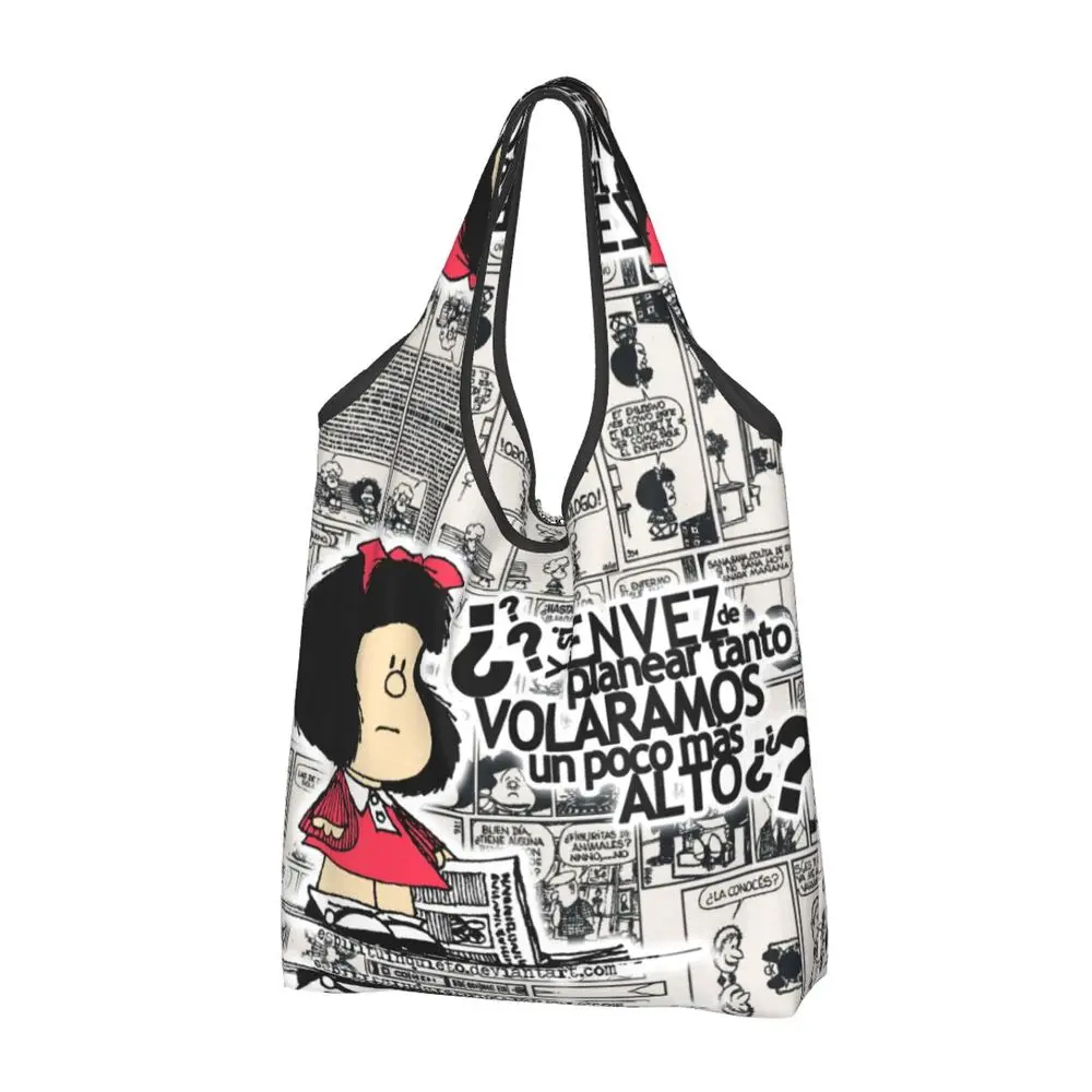 Custom Vintage Mafalda Manga Grocery Shopping Bag 137 S37cae9610745426cb36482a35d990ba8E