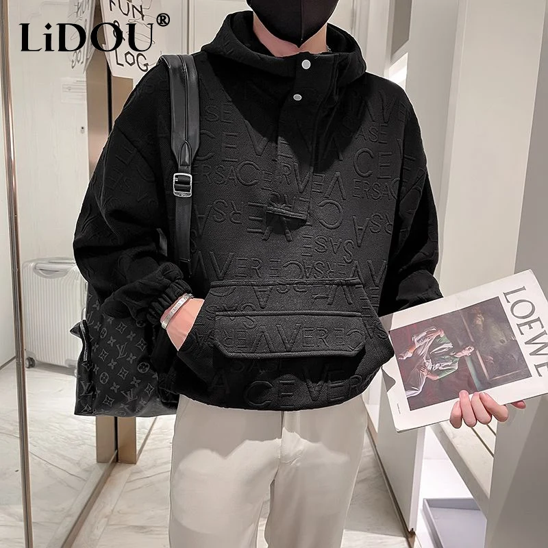 Spring Autumn Korean Men's Wear Solid Color Round Neck Double-breasted Pockets Long Sleeve Hoodies Man Personality Pullovers
Spring Autumn Korean Men's Wear Solid Color Round Neck Double-breasted Pockets Long Sleeve Hoodies Man Personality Pullovers