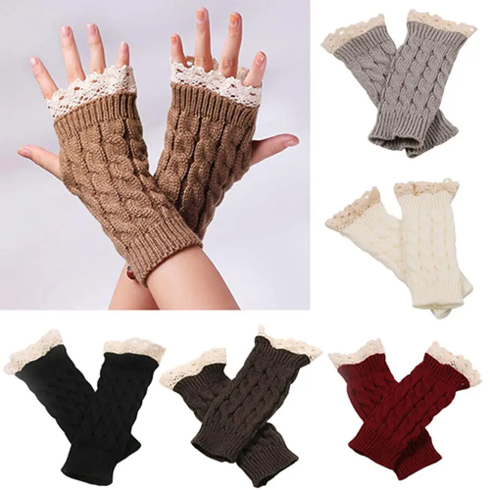 Women Fingerless Lace Gloves Soft Knitted Warm Long Mitten Wrist Warmer Winter Gift
Women Fingerless Lace Gloves Soft Knitted Warm Long Mitten Wrist Warmer Winter Gift