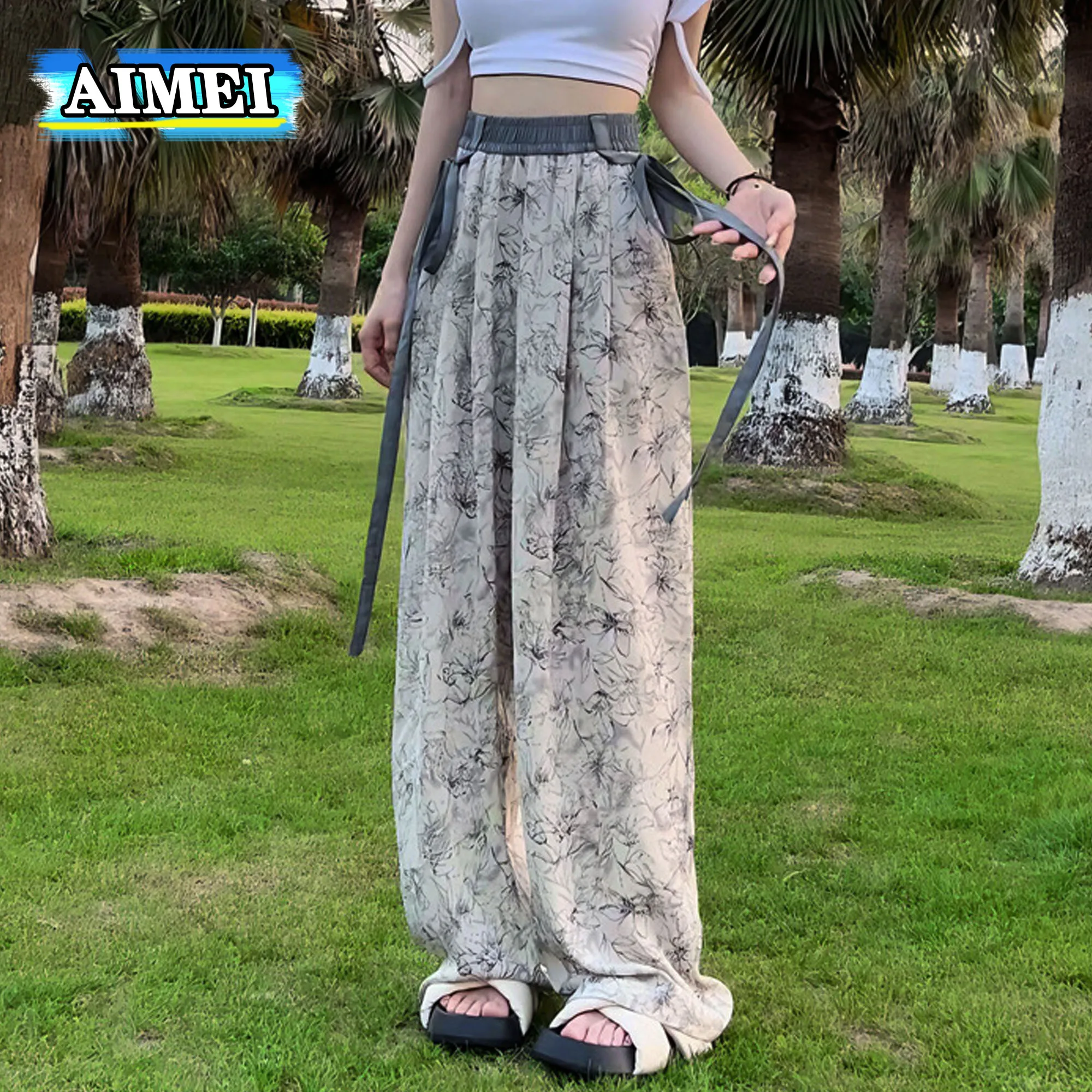 Summer Chiffon Wide Leg Pants Women Y2K Thin Ice Silk Pants Casual High Waist Baggy Straight Wide Leg Pants Trouser Korean Style
Summer Chiffon Wide Leg Pants Women Y2K Thin Ice Silk Pants Casual High Waist Baggy Straight Wide Leg Pants Trouser Korean Style