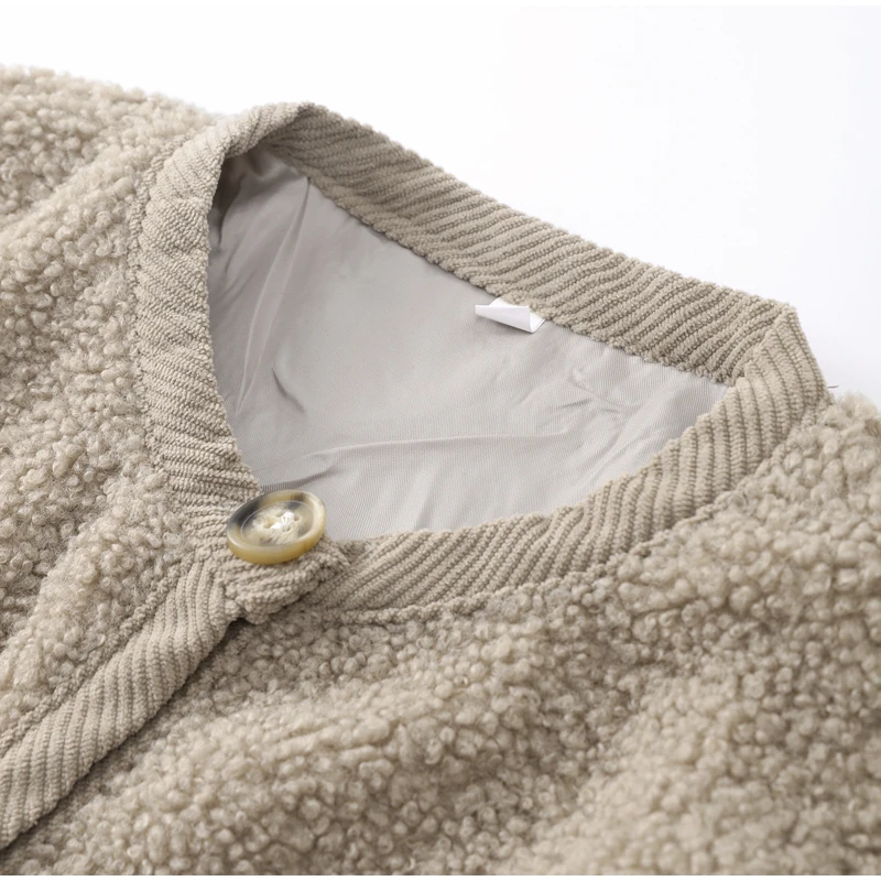 Lamb Wool Women Coat O-neck Long Sleeve Single Breasted Female Short Jacket, Autumn Winter Fashion, Loose Lady Outwear 2 Mallzona S37cfe1326f714a5eaaa1fd96fde3f0ddg Lamb Wool Women Coat O-neck Long Sleeve Single Breasted Female Short Jacket, Autumn Winter Fashion, Loose Lady Outwear Mallzona