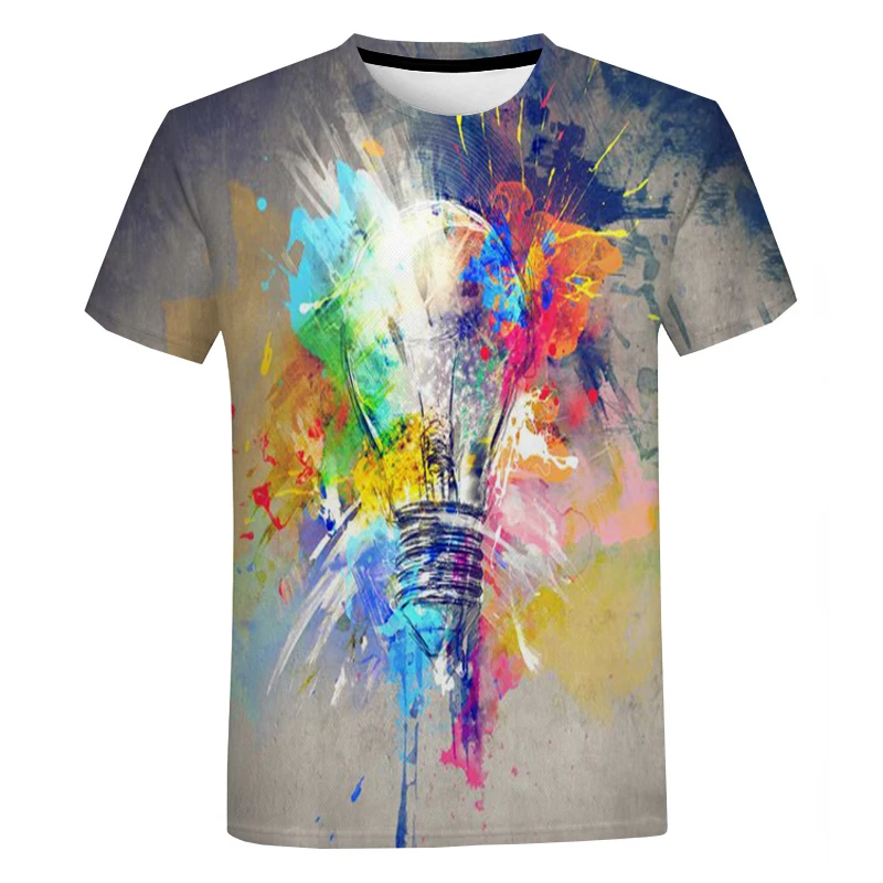 

Paint Splatter Tie Dye 3D Printing Men Women T Shirt Summer New Fashion Harajuku T Shirt Street Casual Tops